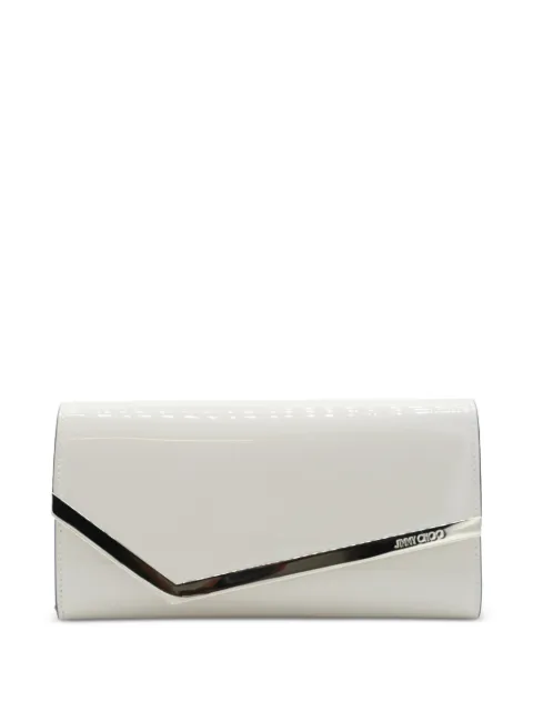 Jimmy Choo Emmie patent-leather clutch bag White EMMIEPAT081095