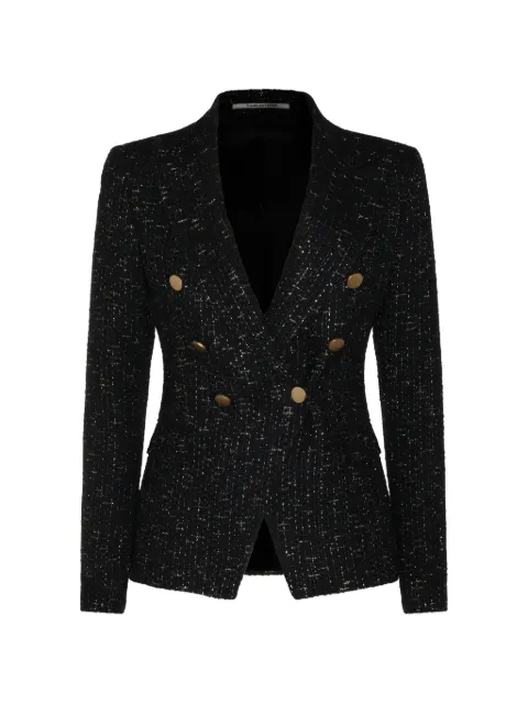 Tagliatore double-breasted tweed blazer Black JALICYA10B160077N1308