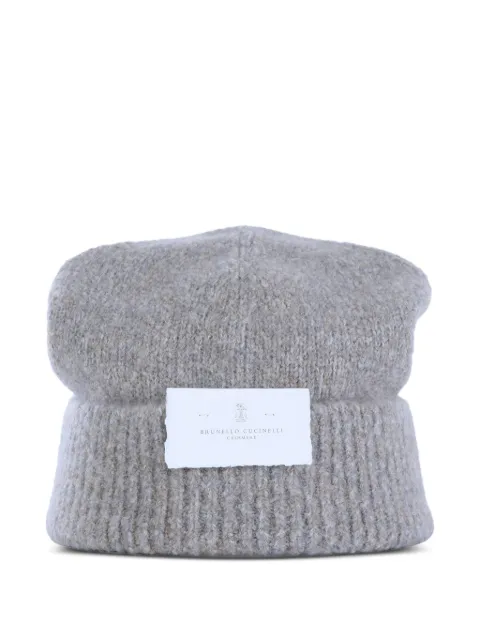Brunello Cucinelli ribbed-knit beanie hat Grey MNX90809