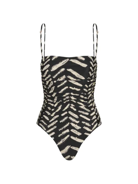 Johanna Ortiz Whispering Tides ruched swimsuit Black PT03939