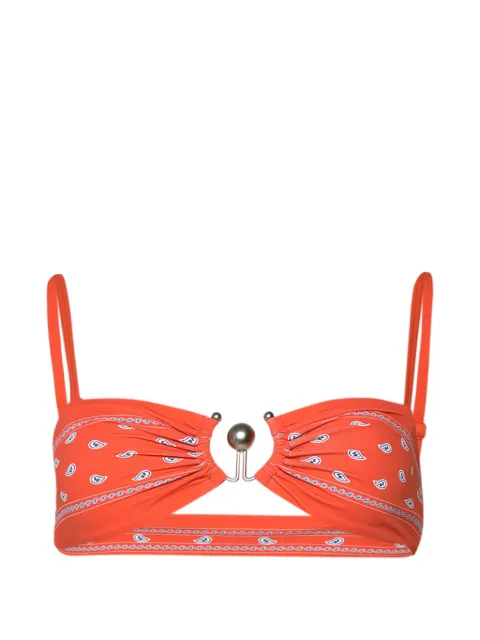 Christopher Esber Ruched Orbit Bandeau bikini top Orange 26027704