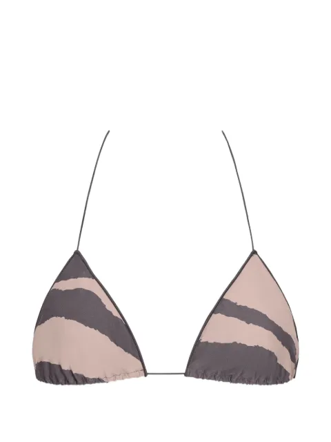 TROPIC OF C C zebra-print bikini top Neutrals CS816EEP100