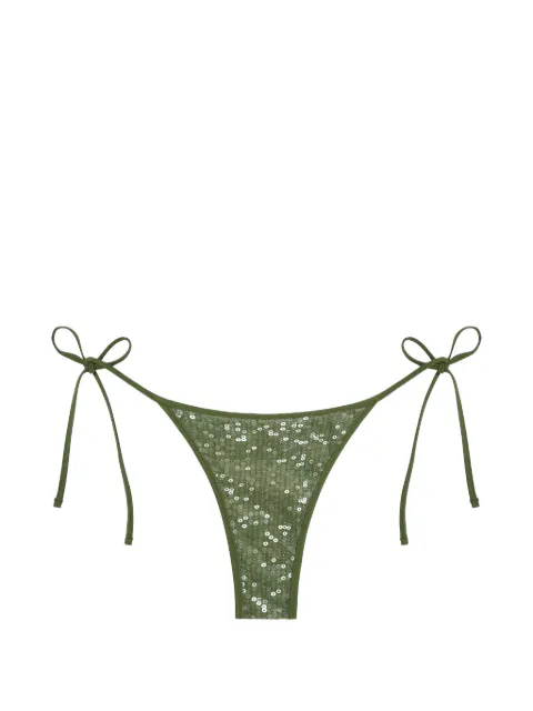 TROPIC OF C Praia sequin-embellished bikini bottoms Green CS885