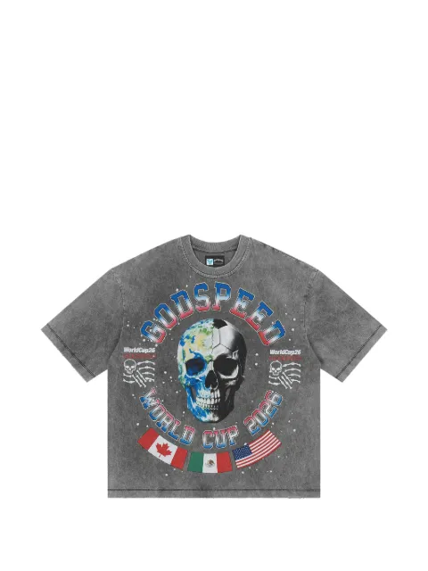 GODSPEED Planet Fútbol acid-wash T-shirt Grey GS538
