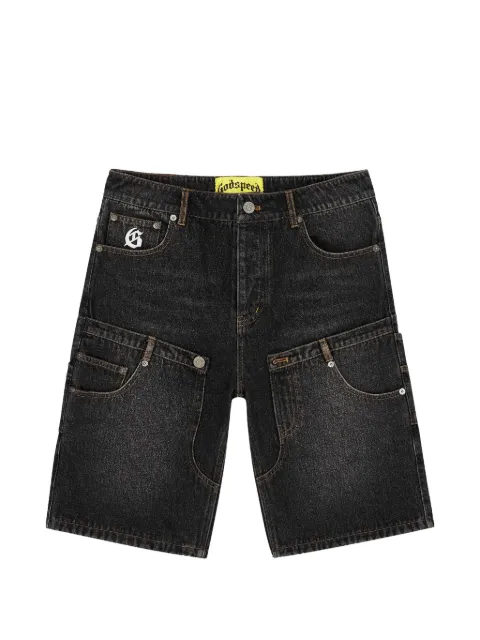 GODSPEED twin-panel denim shorts Black GS531
