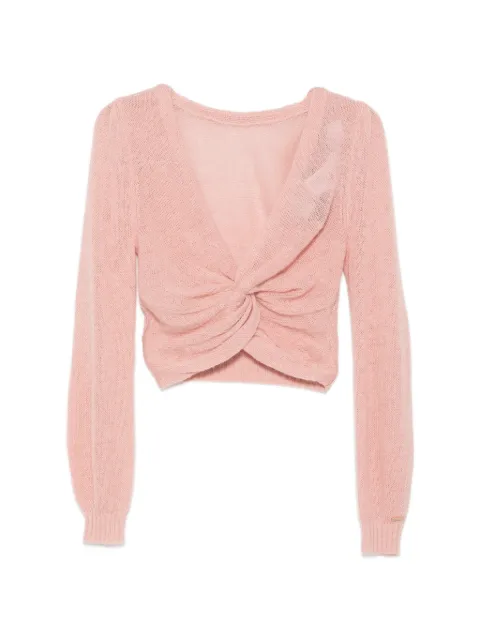 TWINSET twist-detail cropped jumper Pink 262TP3153
