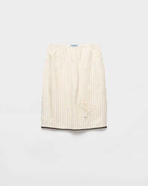 Prada striped skirt with appliqué White P10A1RSOOO1ACY