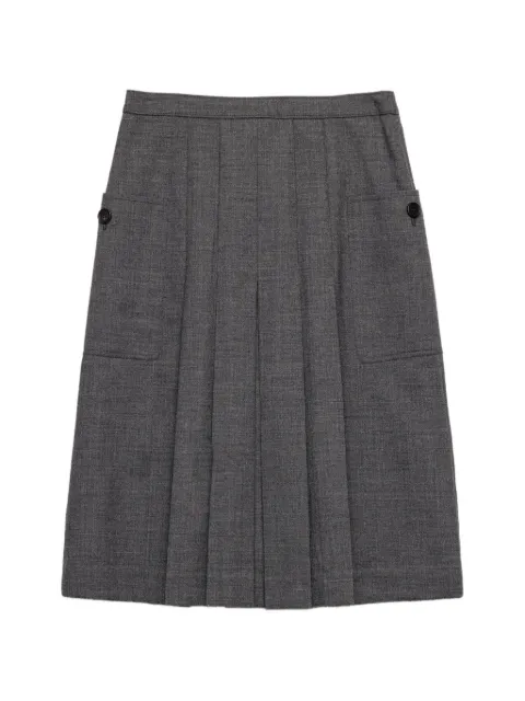 Prada rush stitch pleated skirt Grey P10B4SOOO6011