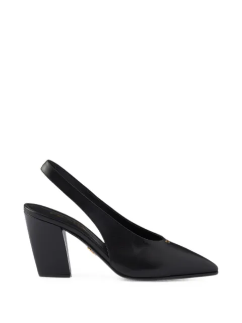 Prada Decollete leather slingback pumps Black 1I693OFE085A21