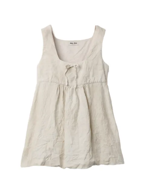 Miu Miu linen mini dress Neutrals MF6589SOOO6733
