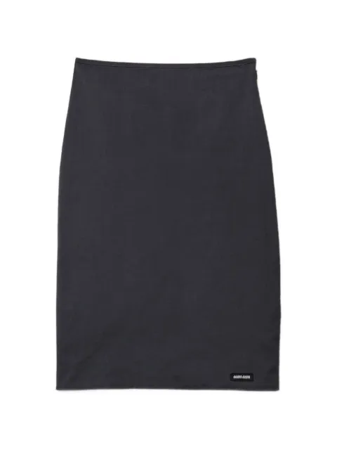 Miu Miu Stretch poplin skirt Black MG2776SOOO6472