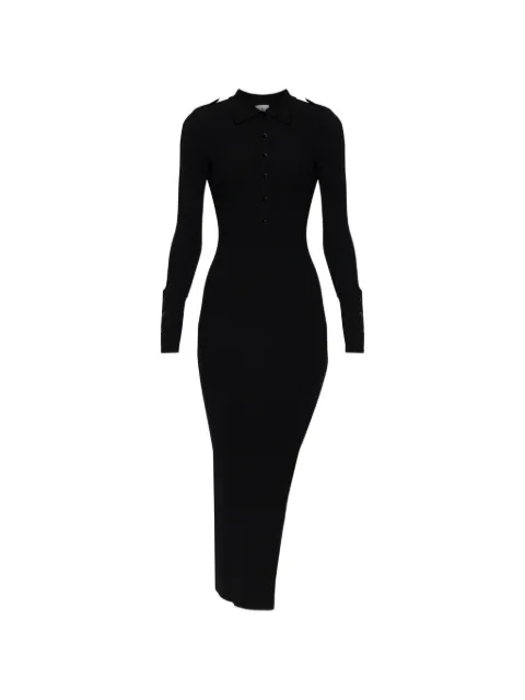 Courrèges ribbed-knit button-up dress Black 326MRO906FI0001