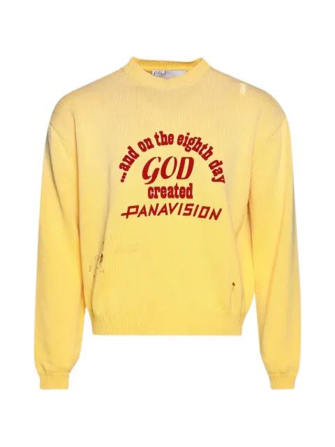 Paly Eden distressed graphic-print sweater Yellow 6U006Q1010