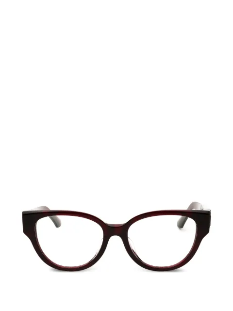 Burberry round full-rim check-red frame glasses Red BE2421F4115