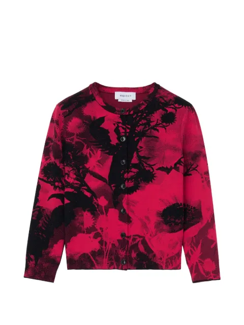 Alexander McQueen floral jacquard cardigan Red 870370Q1BG5