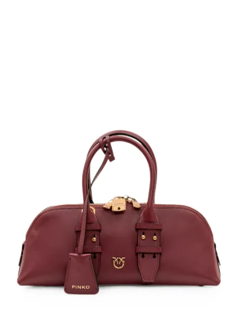 PINKO buckle-detail leather bowling bag Red 105334BOWL