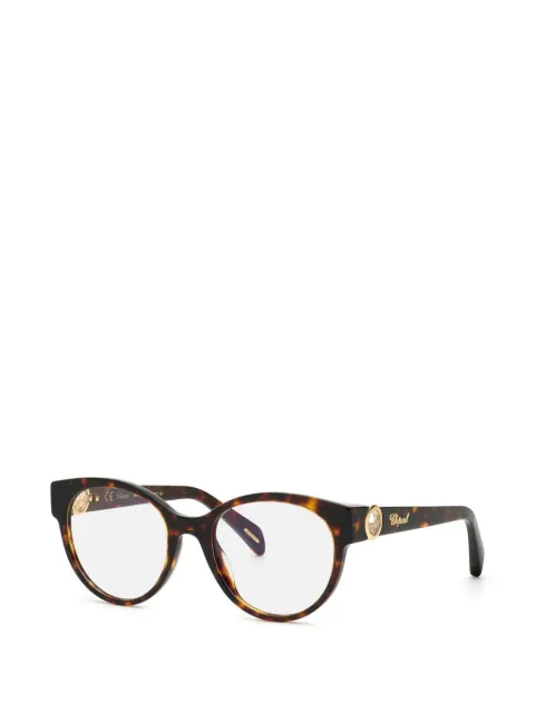 Chopard tortoiseshell-effect oval-frame glasses Brown VCH350S0909