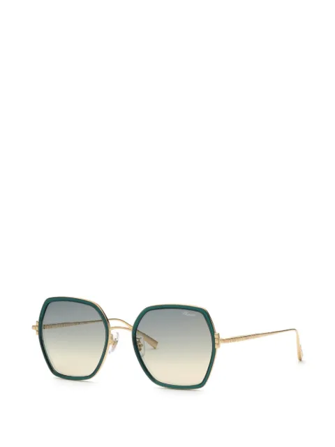 Chopard geometric-frame sunglasses Green SCHL02V300K