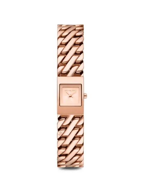 Michael Kors mini Darrington square-face curb-link 14.5mm watch Pink MK4908