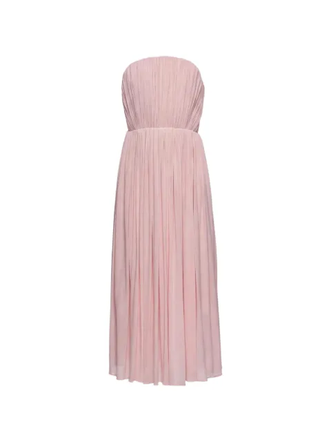 Magda Butrym pleated strapless midi dress Pink 189726