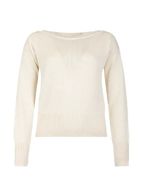 Weekend Max Mara boat-neck ribbed-trim sweater Neutrals 5366181600001