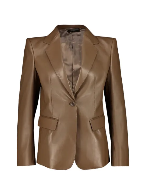 TOM FORD guanteria-leather single-breasted jacket Brown GIL554LEX460
