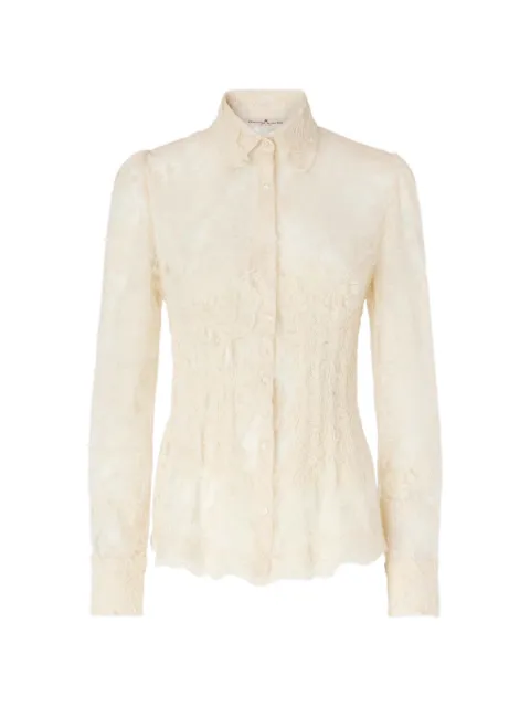 Ermanno Scervino lace-embroidered long-sleeve shirt Neutrals D492K308APEYF