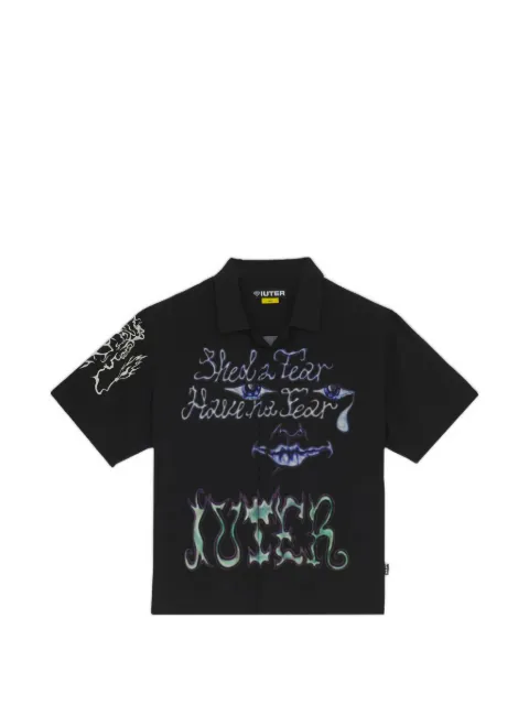 IUTER B.A.D Cuban graphic-print shirt Black 26SIHR09