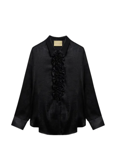 MOMONÌ Bilancia Bis ruffled shirt Black 266MMOSH03026617MO