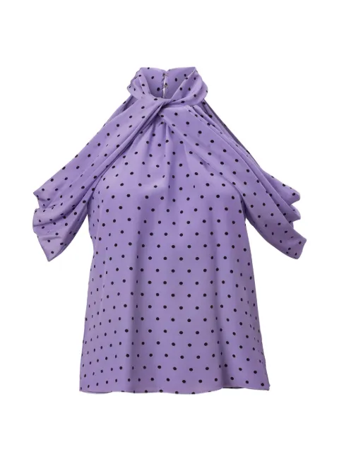 Carolina Herrera polka-dot halterneck blouse Purple S2611N249MNC