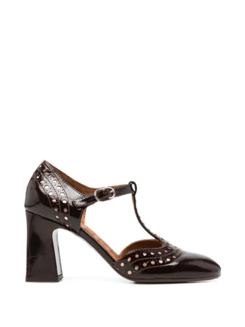 Chie Mihara Mante perforated T-bar heeled pumps Red MANTE49