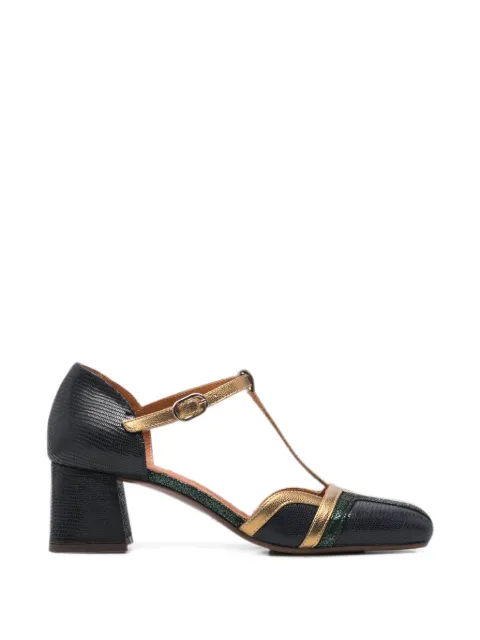 Chie Mihara Volai lizard-effect T-bar heeled pumps Blue VOLAI49