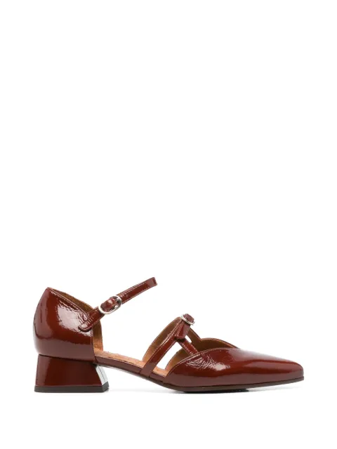 Chie Mihara buckle-fastening pointed-toe loafers Brown HEIDA49