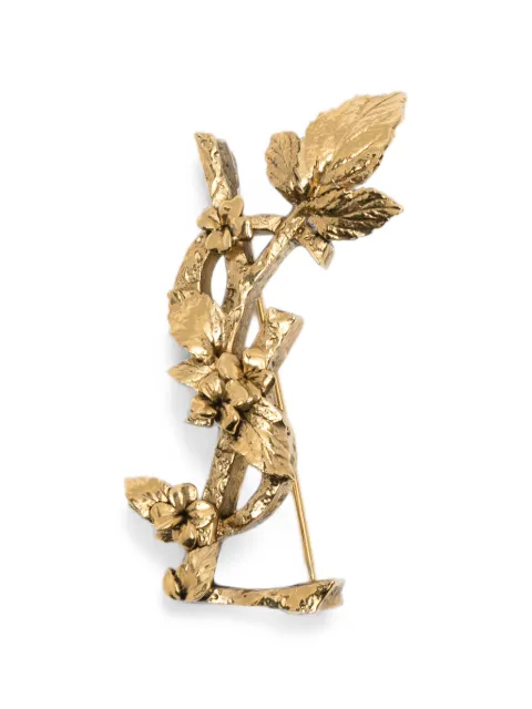 Saint Laurent Cassandre floral-motif brooch Gold A001S8Y1500