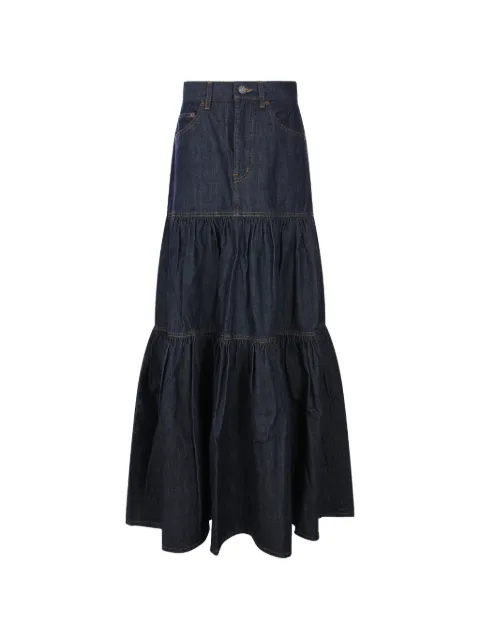 Saint Laurent long skirt in indigo denim Blue 874178Y03GB