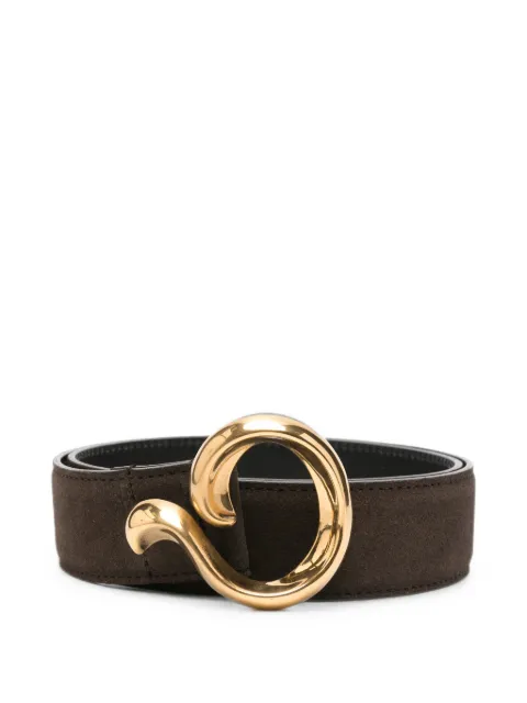 ETRO sculptural-buckle suede belt Brown WP3B0101AP400