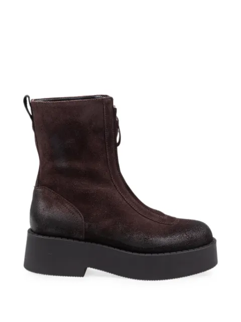 Premiata suede platform ankle boots Brown M7144