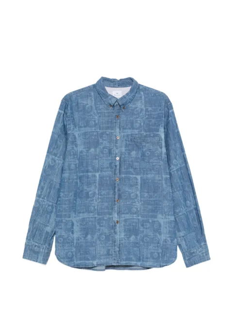 PS Paul Smith cassette-print button-down shirt Blue M2RA098PW22096