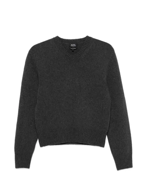 A.P.C. V-neck ribbed-trim sweater Grey WOATJF23516