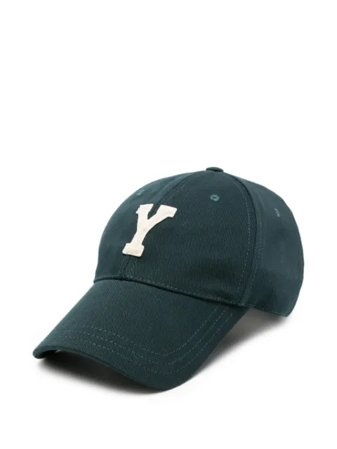 Saint Laurent logo-patch baseball cap Green 8753543YU59