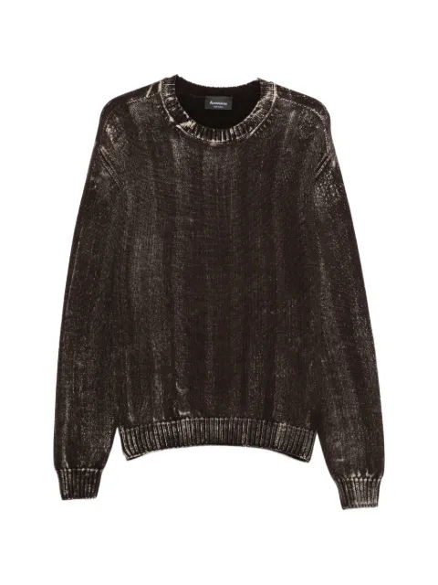 AROVESCIO faded-effect ribbed-trim knit Black FW26F002M303805
