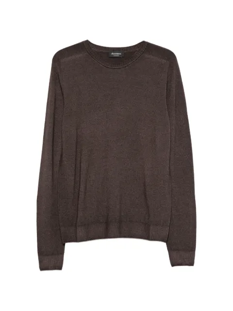 AROVESCIO ribbed-trim sweater Brown FW26F002M300102