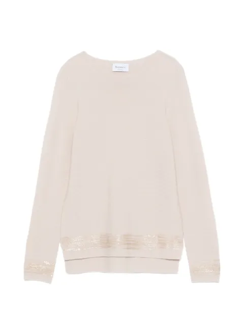 AROVESCIO glitter-trim boat-neck sweater Neutrals FW26F001W352505