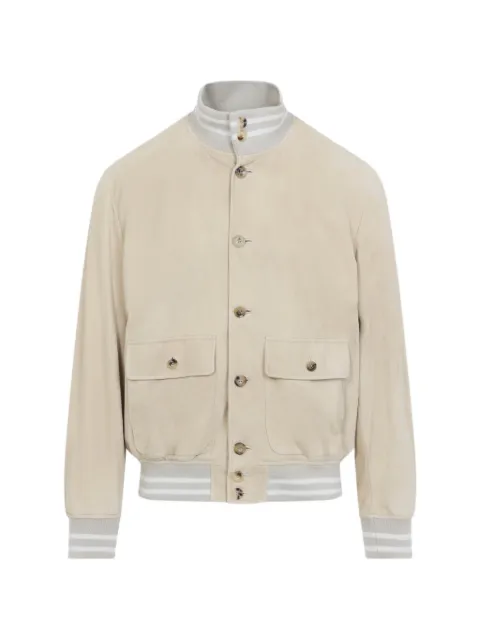 Ralph Lauren Purple Label suede bomber jacket Neutrals 790P17574001