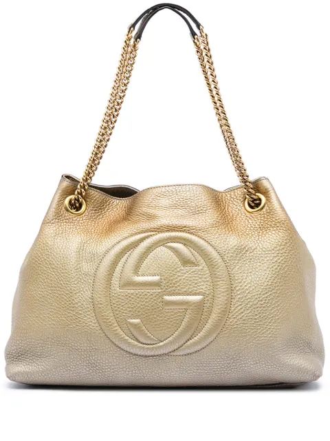Gucci Pre-Owned 2016-2026 Medium Ombre Calfskin Soho Chain tote bag Gold Z82O4W40TE6TCVOB