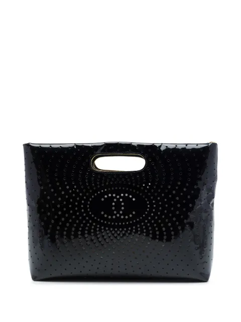 CHANEL Pre-Owned 2003-2004 CC Perforated Patent tote bag Black WN2YUJNNRCQWOGP4