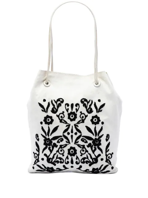Prada Pre-Owned 2010-2026 Nappa Ricamo tote bag White NFZK1WVA9RF2R09B