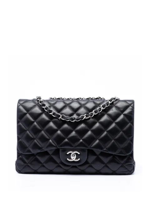 CHANEL Pre-Owned 2009-2010 Jumbo Classic Lambskin Single Flap shoulder bag Black 183QNECF40RYRMJF