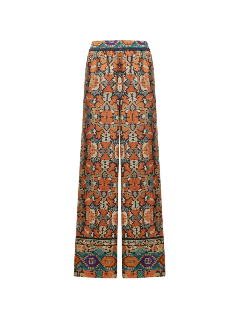 Pierre-Louis Mascia Cialda baroque-print silk palazzo pants Orange CIALDASPT12450SE516417