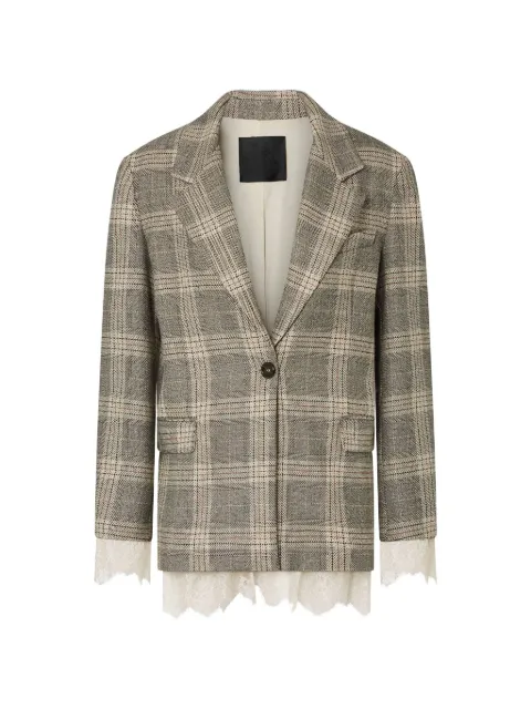 LIU JO check blazer with lace details Neutrals CF6057T859AL9629